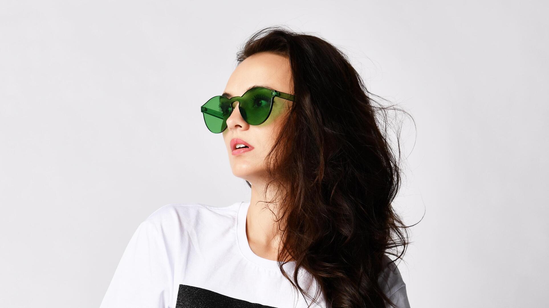 green sunglass lenses